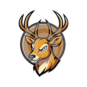 Deer Head Emblem Logo Illustration Vector Template EPS 10