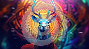 Deer head and horn DMT styles, Vivacious, Cybernetic Punk