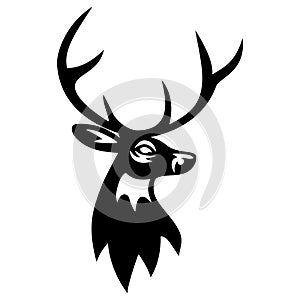 Deer Head Horn Logo Design Template Icon Vector Illustration