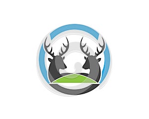 Deer head icon logo vector template