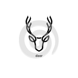 Deer head line icon.