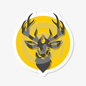 Deer head logo icon. Deer head sticker