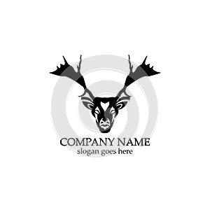 Deer head Logo Template vector icon illustration design