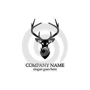 Deer head Logo Template vector icon illustration design