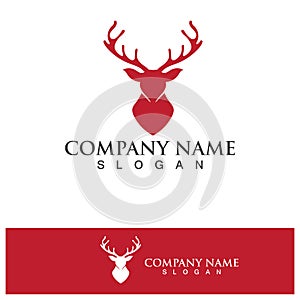 Deer head Logo Template vector icon illustration design