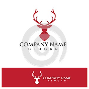 Deer head Logo Template vector icon illustration design