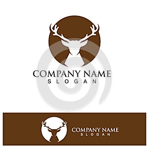 Deer head Logo Template vector icon illustration design