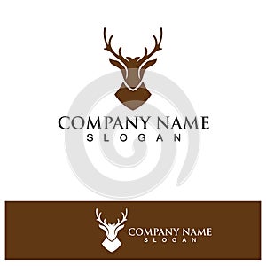 Deer head Logo Template vector icon illustration design