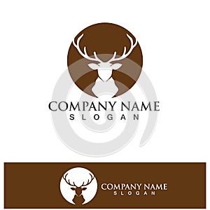 Deer head Logo Template vector icon illustration design