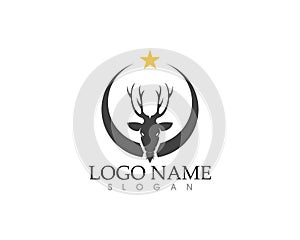 Deer head silhouette logo vector