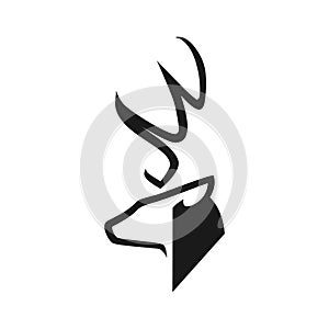 Deer head symbol on white backdrop
