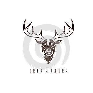 Deer head vector design template,hunting