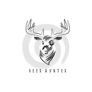 Deer head vector design template,hunting