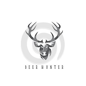 Deer head vector design template,hunting