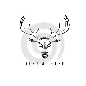 Deer head vector design template,hunting