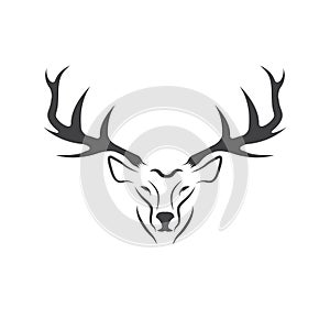 Deer head vector design template,hunting