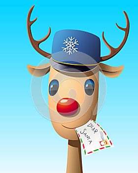 Deer holding a letter to Santa Claus