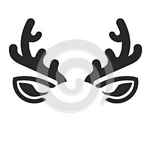 Deer horn ear icon on a white background. Vector illustration