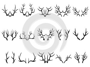 Deer horns silhouettes