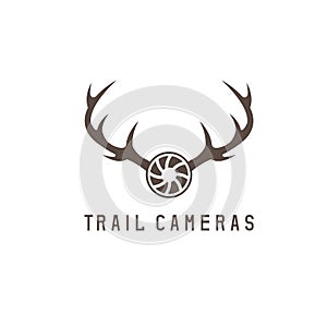 Deer horns and trail camera vector design