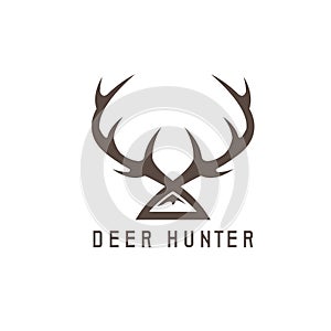 Deer horns vector design template,hunting