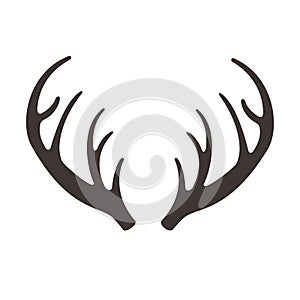 Deer horns vector illusrtation. Antlers vector silhouette icon. Hunting trophies. Reindeer