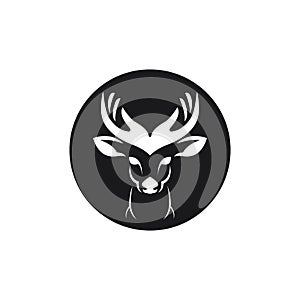 Deer Hunt Logo template, Elegant Deer Head logo designs vector