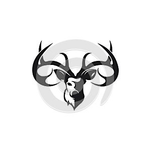 Deer Hunt Logo template, Elegant Deer Head logo designs vector