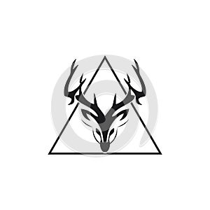 Deer Hunt Logo template, Elegant Deer Head logo designs vector