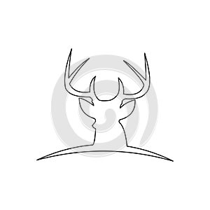 Deer Hunt Logo template, Elegant Deer Head logo designs vector