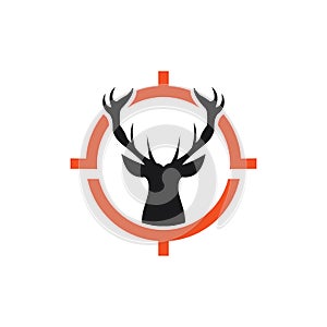 Deer Hunt Logo template, Elegant Deer Head logo designs vector