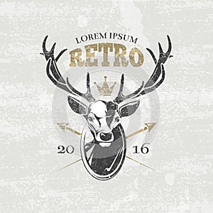 Deer hunters club vector badges, labels, logos