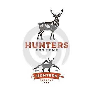 Deer Hunters Vintage Logo Badge