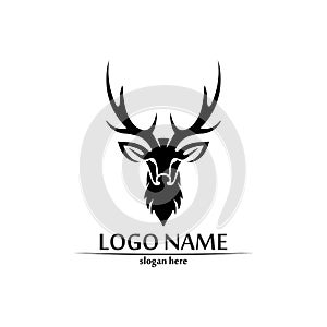 deer logo animal and mammal design and graphic vector