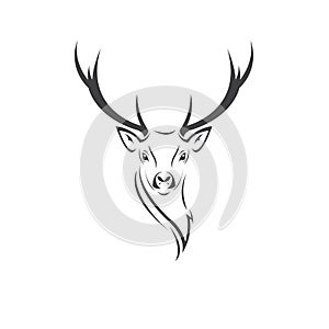 Deer logo design vector illustration. on white background. symbol. icon. Wild Animals