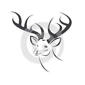 Deer logo design vector illustration. on white background. symbol. icon. Wild Animals