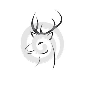 Deer logo design vector illustration. on white background. symbol. icon. Wild Animals