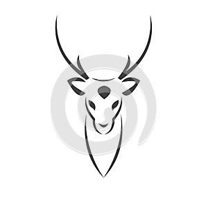 Deer logo design vector illustration. on white background. symbol. icon. Wild Animals