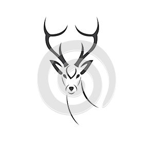 Deer logo design vector illustration. on white background. symbol. icon. Wild Animals