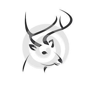 Deer logo design vector illustration. on white background. symbol. icon. Wild Animals