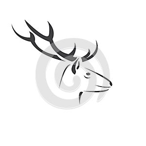 Deer logo design vector illustration. on white background. symbol. icon. Wild Animals