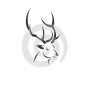 Deer logo design vector illustration. on white background. symbol. icon. Wild Animals