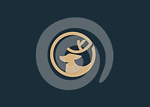 Deer logo icon designs vector