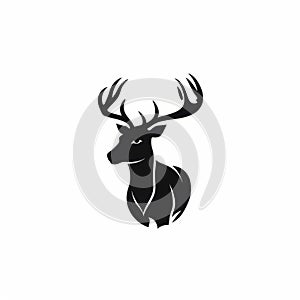 Deer Logo Silhouettes On White Background