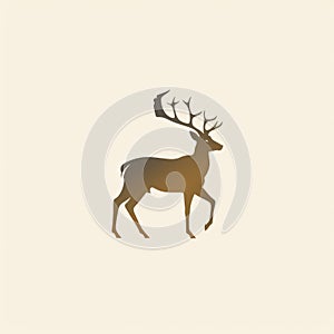 Deer Logo Silhouettes On White Background