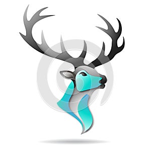Deer Logo. Vector colorful illustration.