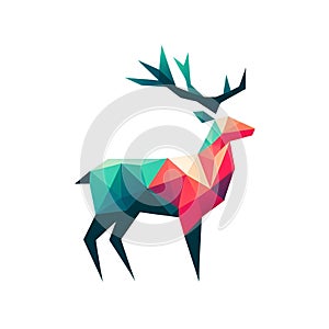 Deer low poly abstract logo