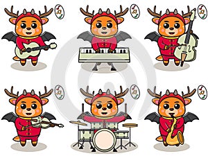 Deer Music Halloween set Devil