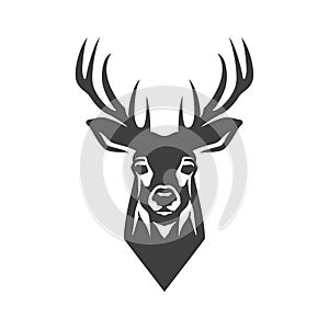 Deer muzzle head hunting camping monochrome vintage icon design vector illustration