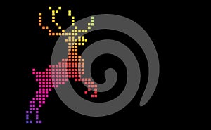 Deer ornament on a pixel grid background